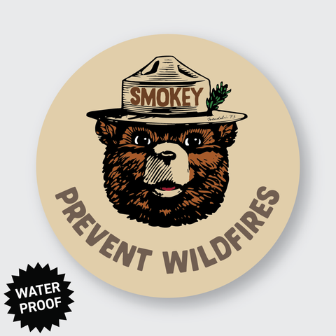 Smokey Prevent Wildfires Badge Sticker