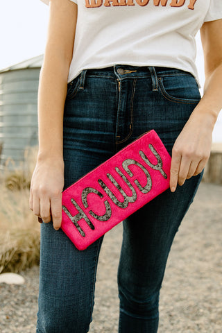 Bright Pink Howdy Clutch