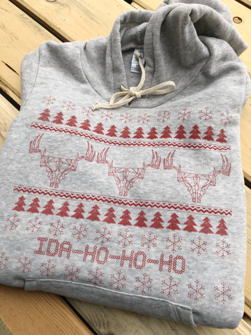 Idaho Geo Deer Christmas Hoodie - Women's
