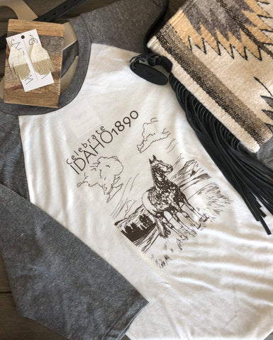 Celebrate Idaho 1890 Appaloosa Baseball Tee