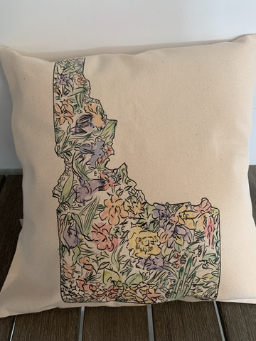 Idaho Wildflowers Canvas Pillow