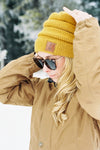 Iron Pine Leather Patch Scrunch Beanie