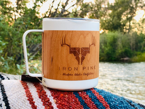Iron Pine Deer Antler Wood Wrap Camp Cup