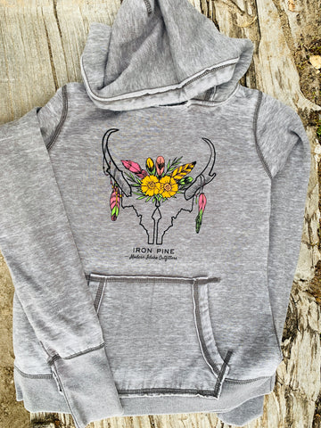 Boho Iron Pine Pronghorn Grey Hoodie