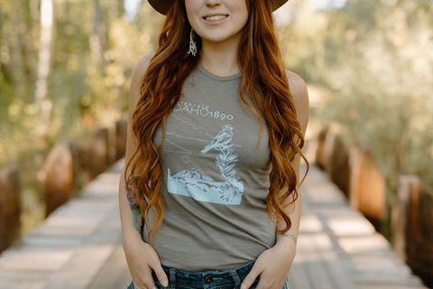 Celebrate Idaho 1890 Mountain Bluebird Ladies Tank