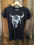New Mexico Skull Womens Tee Blk/White