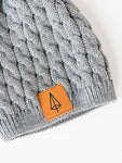 Iron Pine Leather Patch Cable Knit Beanie