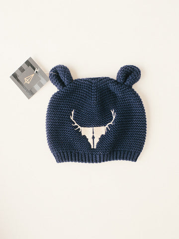Blue Baby Idaho Elk Antler Eared Beanie