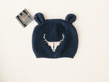 Blue Baby Idaho Elk Antler Eared Beanie