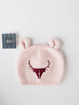 Pink Baby Idaho Elk Antler Eared Beanie