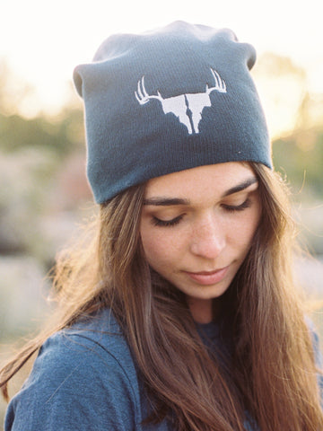 Idaho Antler Blue Beanie