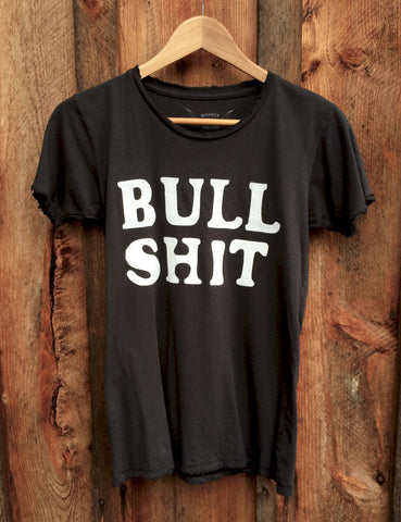 Bull Shit Women's Vintage Tee Black/White
