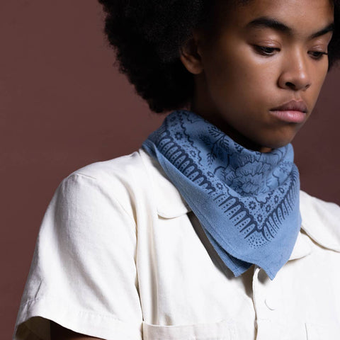 Natural Dye Silk Bandana | Indigo