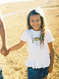 Boho Iron Pine Pronghorn Girls Ruffle Tee