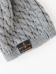 Iron Pine Leather Patch Cable Knit Beanie