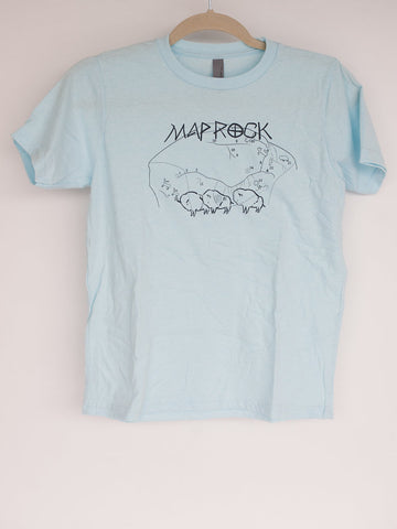 Map Rock Idaho Petroglyph Kids Tee Tahiti/Blue
